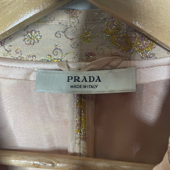PRADA Elegant Gold & Champagne Brocade Women's Jacket Blazer - Picture 3 of 6